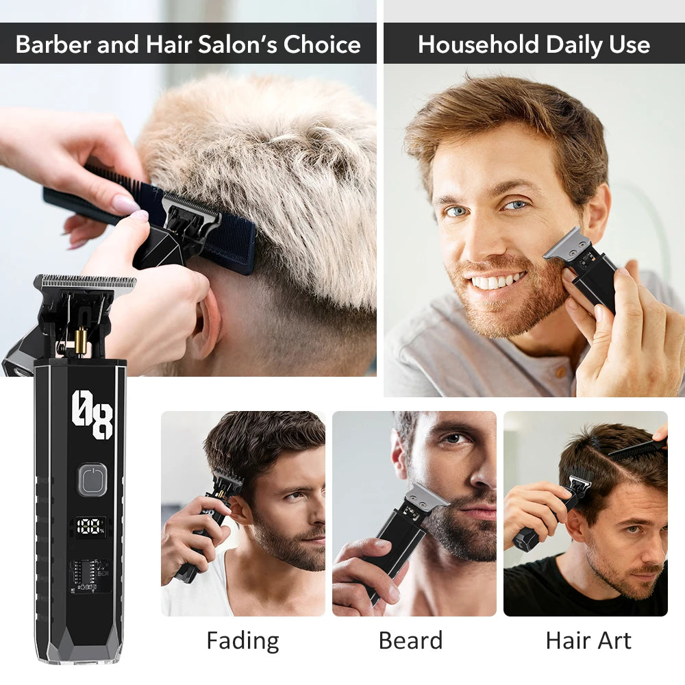 Cordless Men's Hair Clipper Rechargeable Hair Trimmer Hair Cutting Grooming Kit Professional Barber Electric Haircut Shaver Peaceful Pleasures Health and Wellness