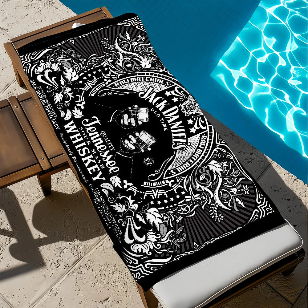 Jack Daniel's Logo Quick-Dry Beach Towel | Pool, Gym & Travel