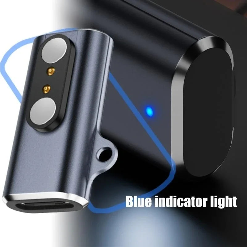 USB-C to 2-Pin 2.8mm Smartwatch Charging Adapter with LED Peaceful Pleasures Health and Wellness