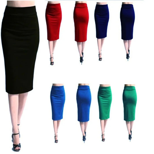 Women Skirt Bodycon Skirt Office Female Slim Knee Length High Waist Stretch Sexy Pencil Skirts Jupe Femme Peaceful Pleasures Health and Wellness