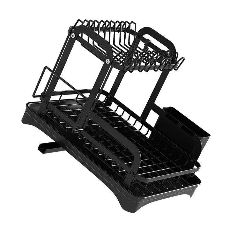 Double-layer Dish Bowl Drainer Storage Rack Small Tableware Plate Cutting Board Organizer Holder Kitchen Accessories Bathroom Peaceful Pleasures Health and Wellness