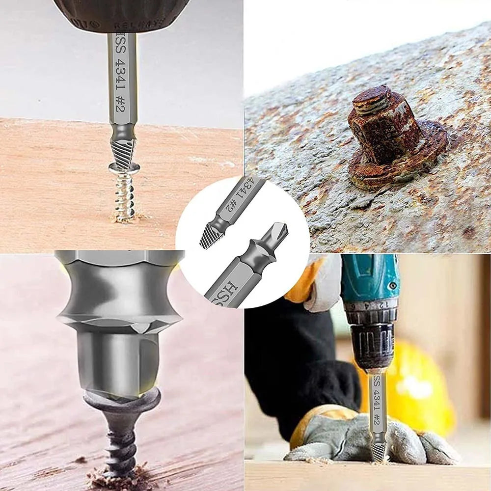 Screw Extractor Set – Stripped & Broken Bolt Remover HSS Peaceful Pleasures Health and Wellness