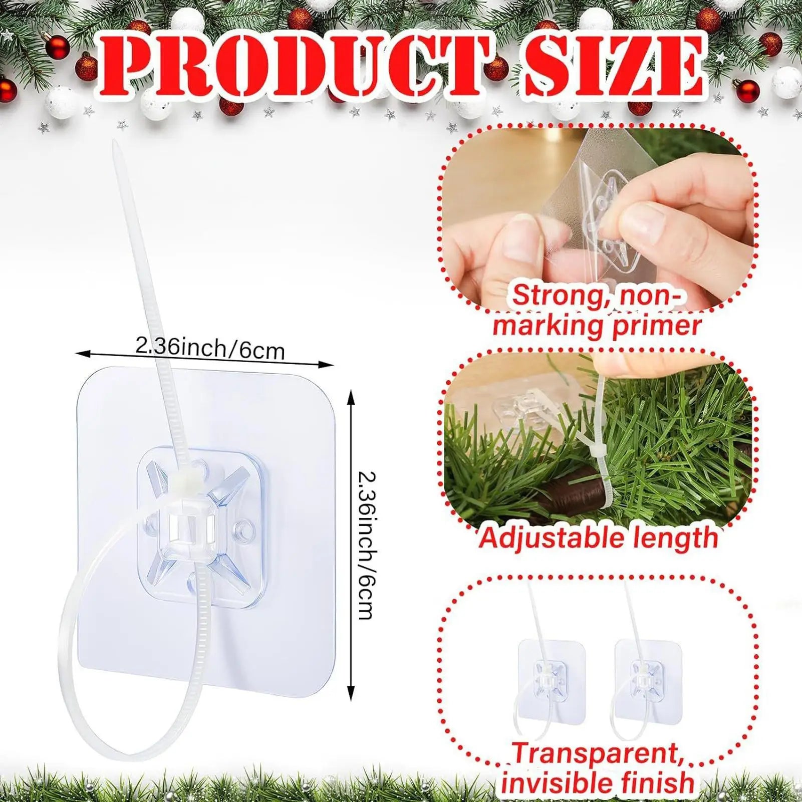 40-Pack Transparent Self Adhesive Hooks | No-Drill Wall Hangers Adhesive Wall Hooks Peaceful Pleasures Health and Wellness