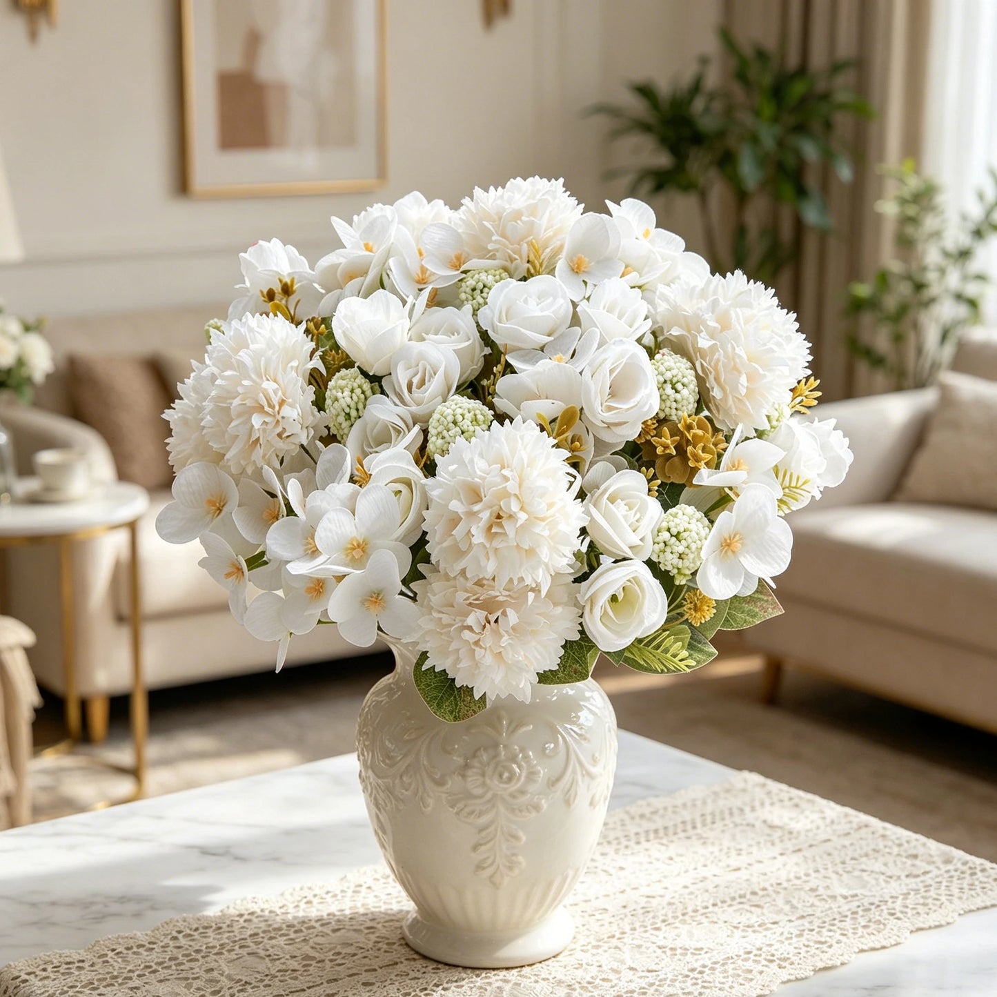 Artificial Silk Rose & Chrysanthemum Bouquet – Wedding Home Décor