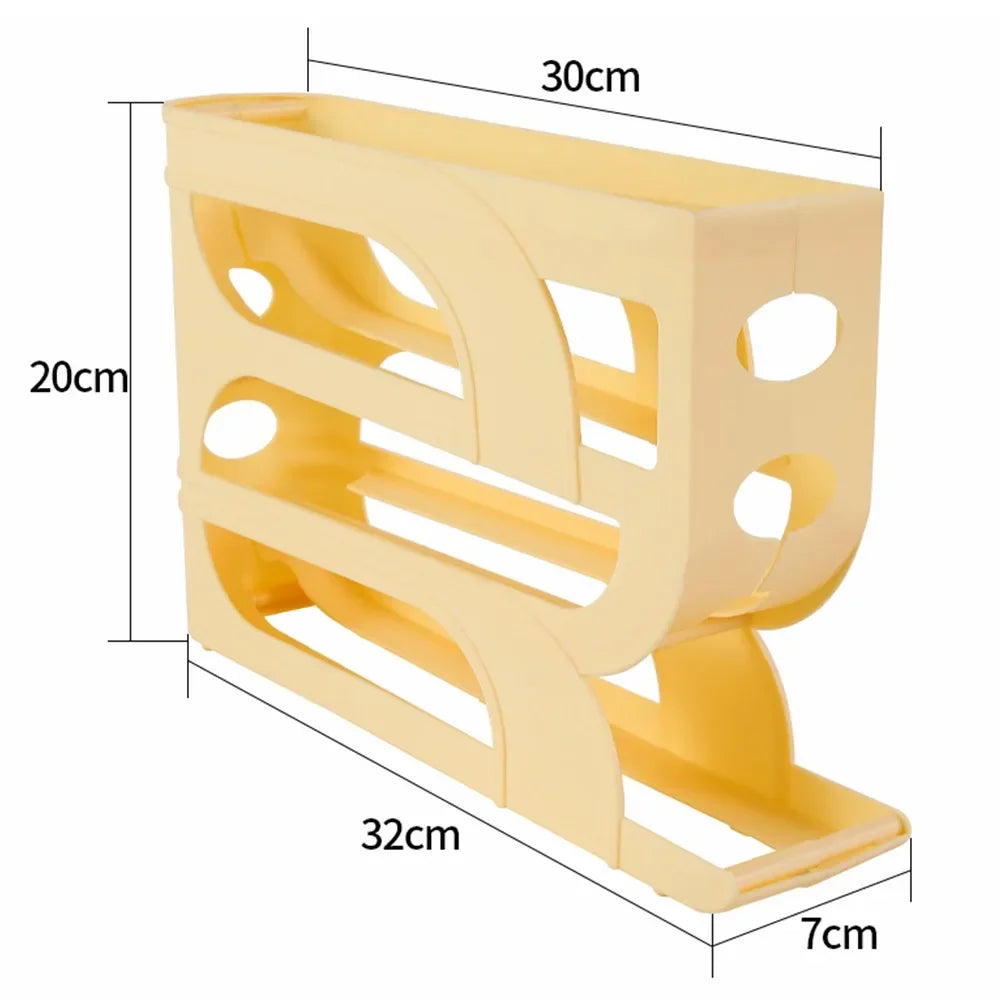 Large Capacity Automatic Egg Roller Household Four Tier Refrigerator Egg Storage Box Space Saving Kitchen Dedicated Peaceful Pleasures Health and Wellness