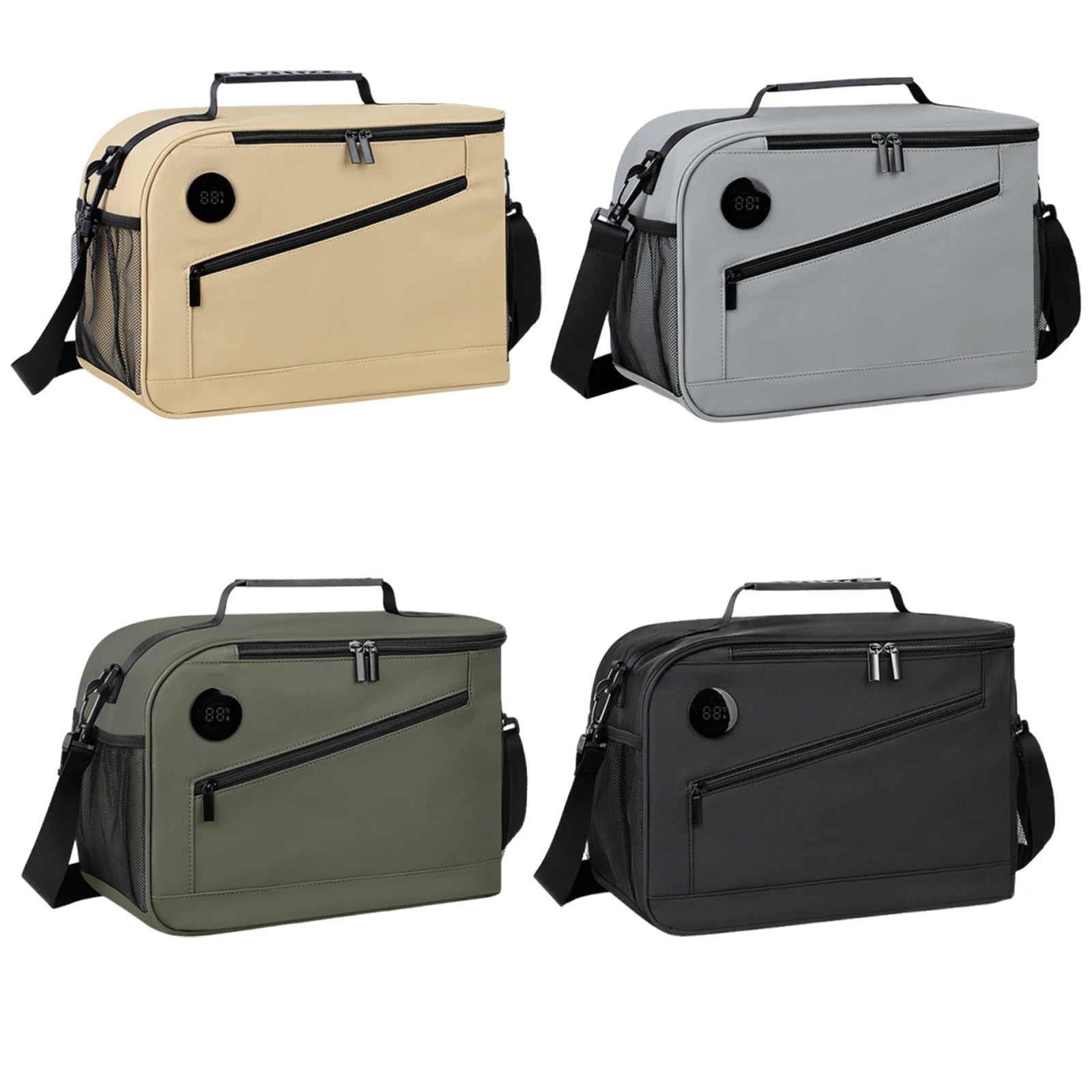 Cooler Bag with Temperature Display Insulated Lunch Bag with Shoulder Strap Lunch Box for Women Men Adult Work Picnics Outings Peaceful Pleasures Health and Wellness