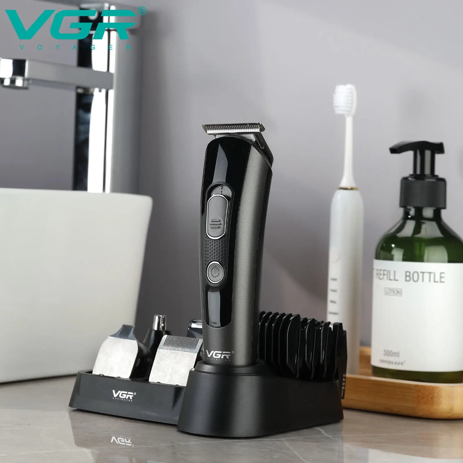 VGR 175 rechargeable 5 in 1 mens grooming kit hair trimmer clipper set electric shavers for men Peaceful Pleasures Health and Wellness 175 usb