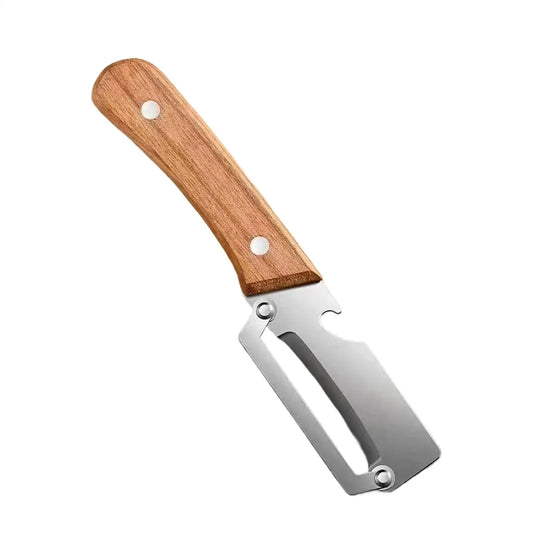 Stainless Steel Fruit & Vegetable Peeler with Wooden Handle Vegetable Peeler Peaceful Pleasures Health and Wellness