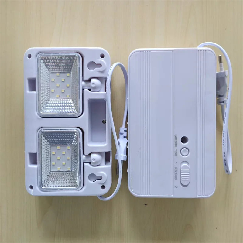 360° Dual-Head LED Emergency Light | Auto-On, Rechargeable