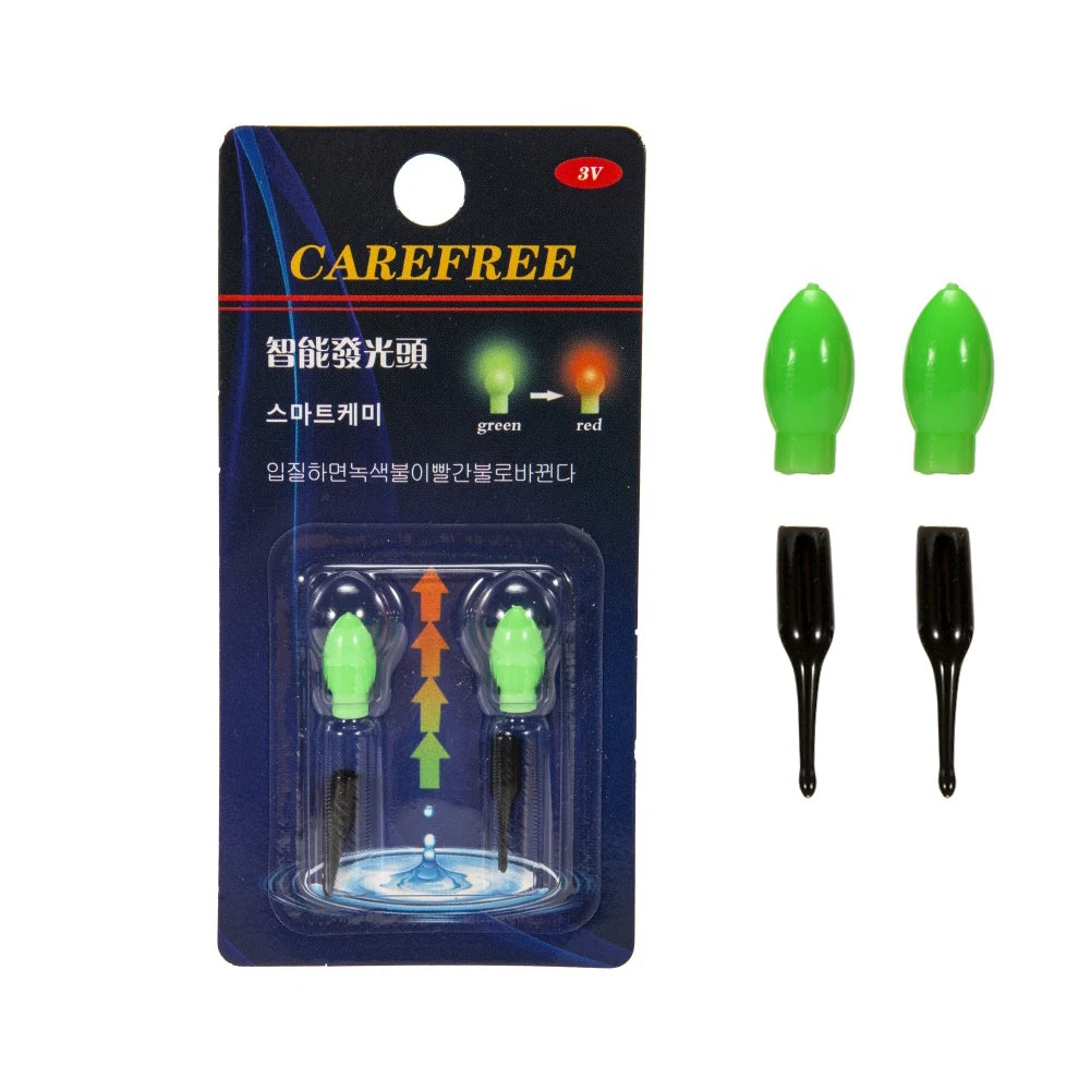 LED Fishing Bobbers 2pcs 3D Gravity Sensing Fishing Glow Sticks Ultra Light Adjustable Sensitivity Accessories Outdoor Supplies Peaceful Pleasures Health and Wellness green