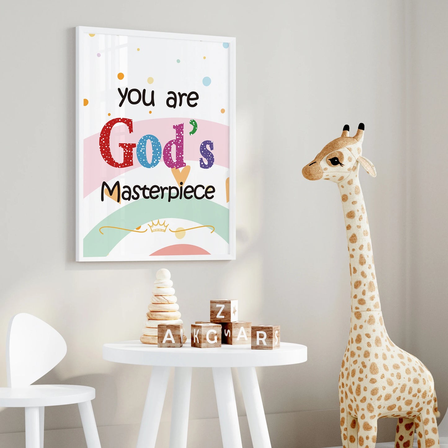 Kids Bible Verse Canvas Wall Art | Christian Poster for Children