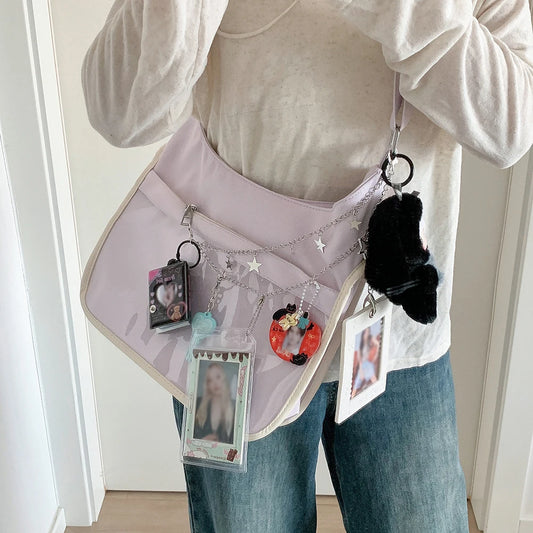Sweet Cool Double Layered Love Chain Bag Buckle Student DIY Star Peaceful Pleasures Health and Wellness