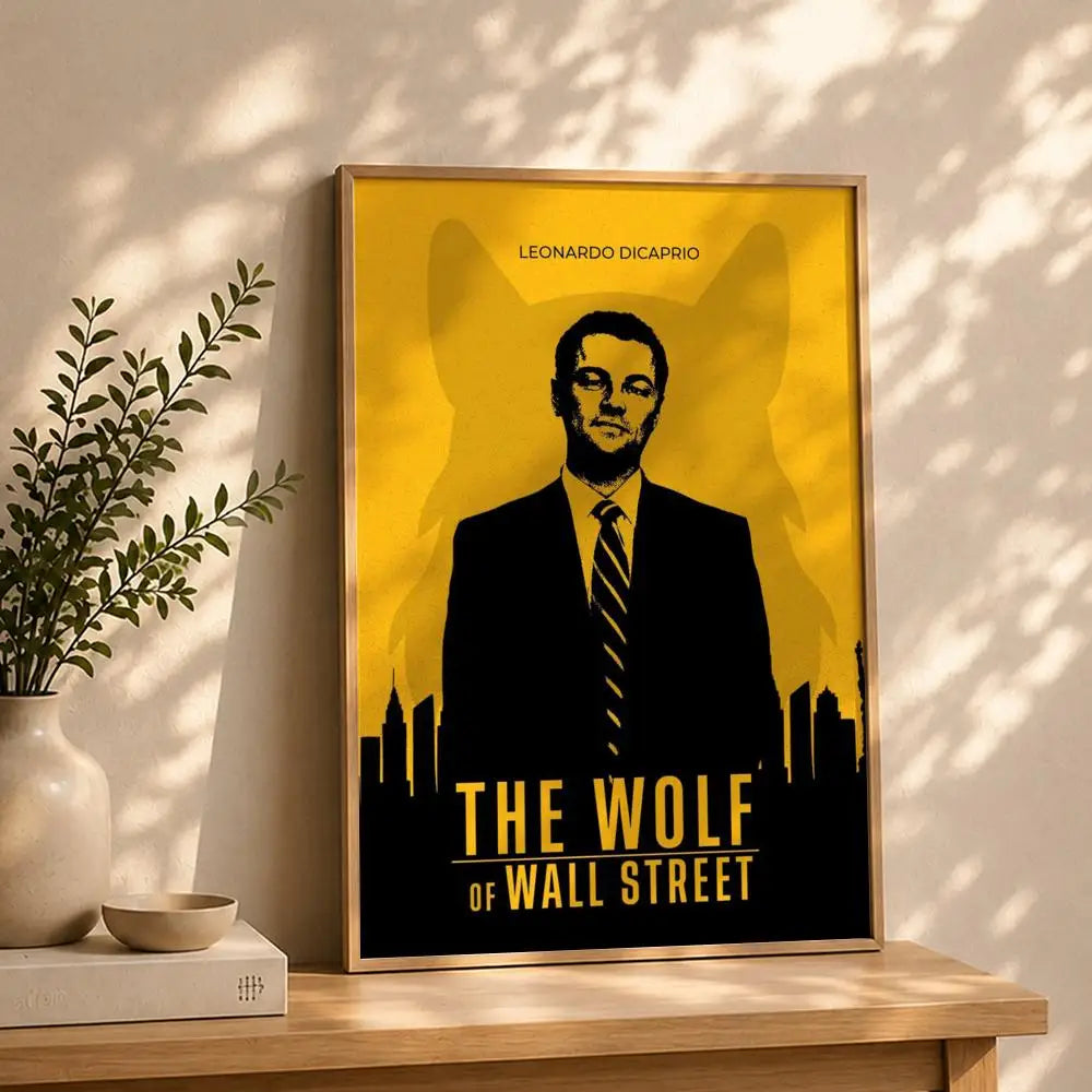 Movie T-The Wolf of Wall StreetS Poster HD Self Adhesive Waterproof Wall Art Ideal for Home Office Dorm Bedroom Great Gift Peaceful Pleasures Health and Wellness White3 21X30cmNoframe
