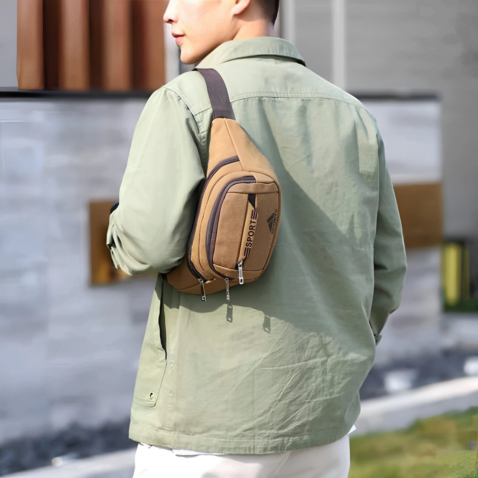 Men's Multifunctional Chest Bag with Adjustable Strap Outdoor Waist Bag for Shopping Camping Walking Peaceful Pleasures Health and Wellness