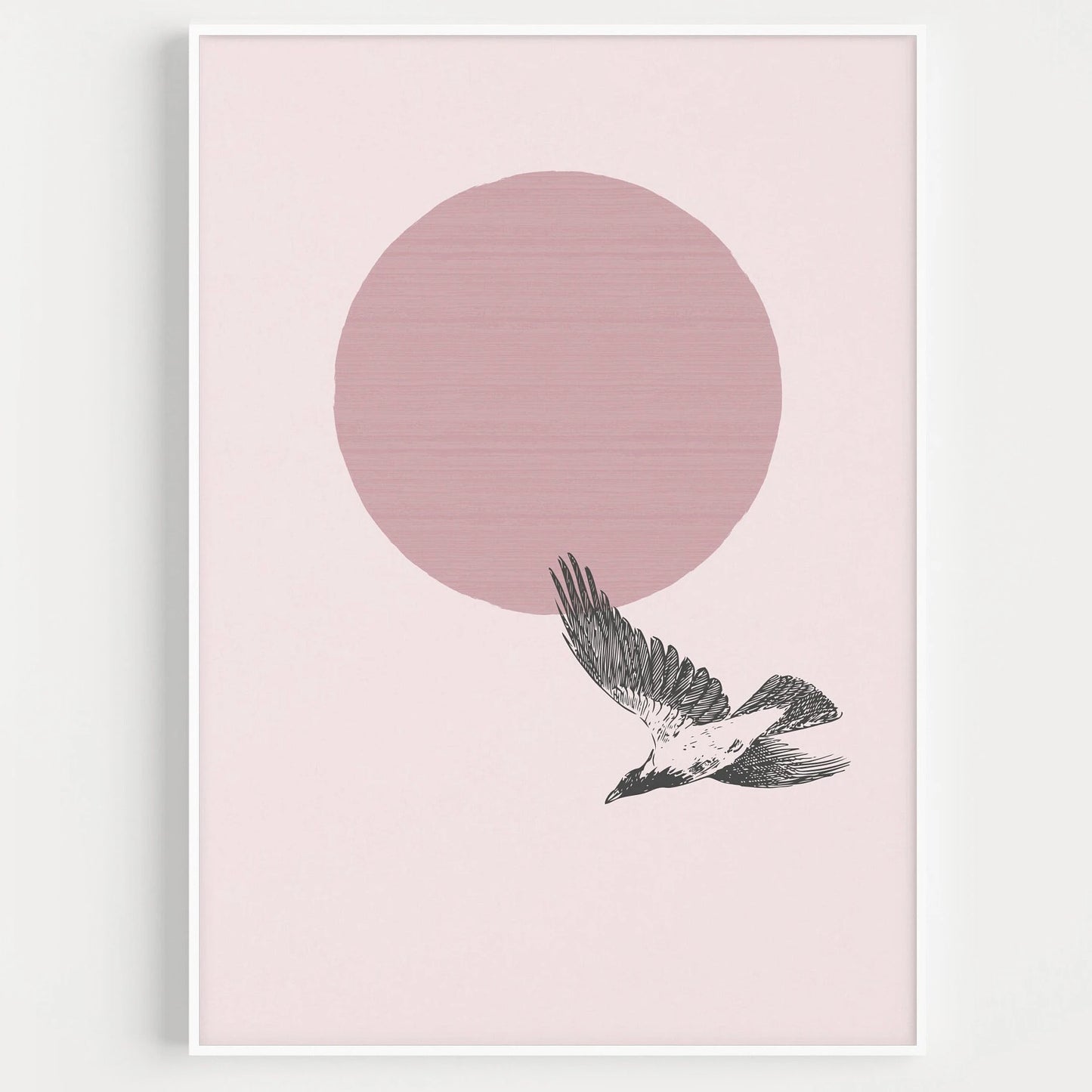 Vintage Scandinavian Bird Canvas Wall Art | Minimalist Print