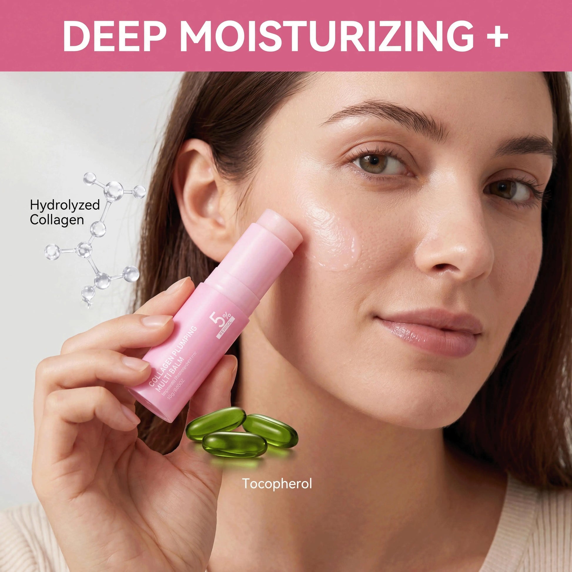 5% Retinol Collagen Plumping Multi Balm All-In-One Moisturizer Lasting Glowing Enhance Skin Elasticity Anti Wrinkle Balm Stick Peaceful Pleasures Health and Wellness