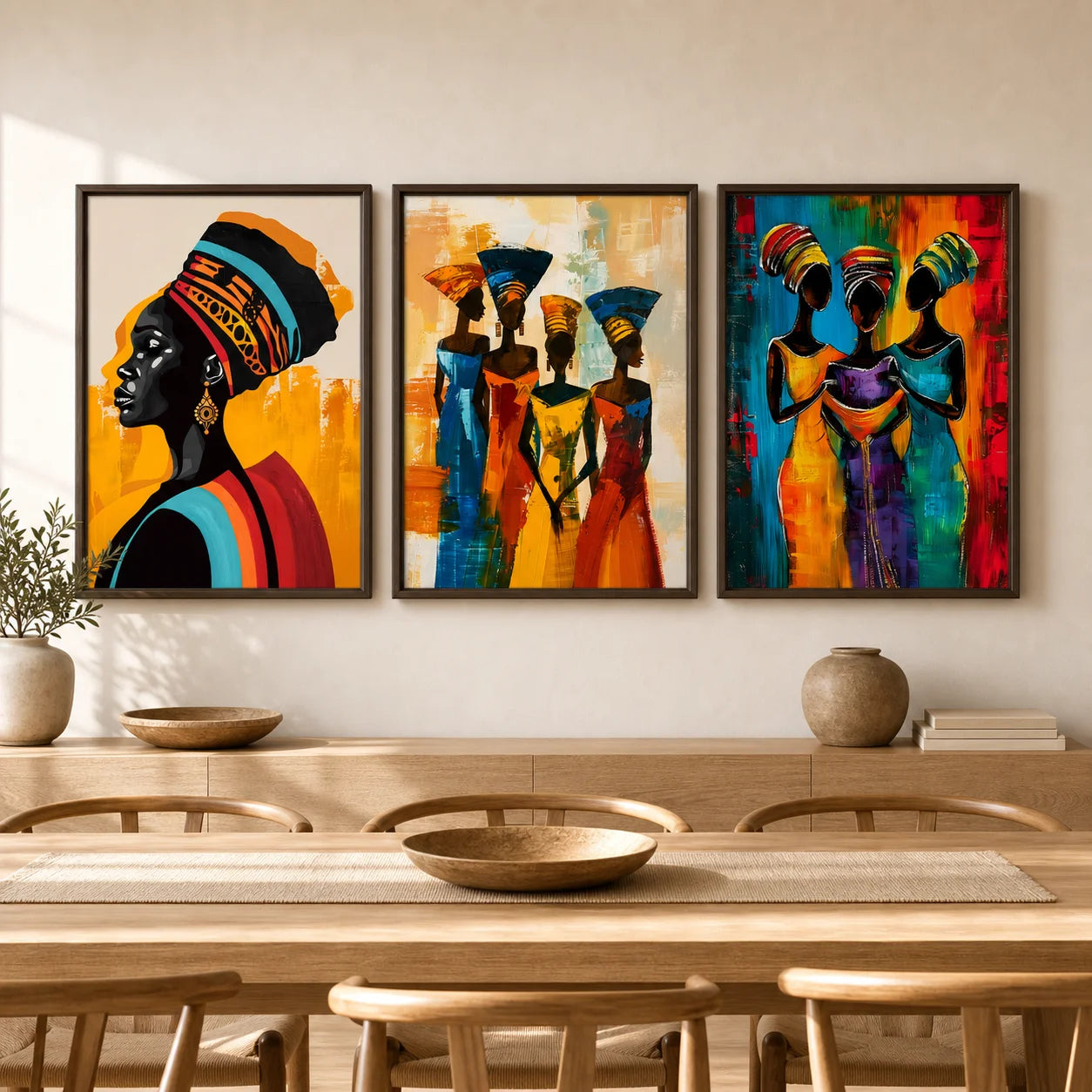 African Tribal Female Portrait Canvas Wall Art | Abstract Decor Canvas Wall Art Peaceful Pleasures Health and Wellness