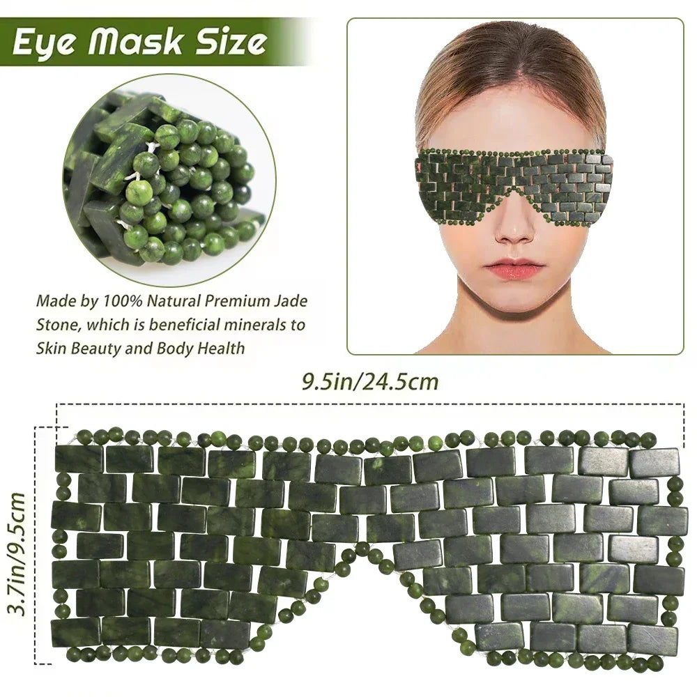 Natural Jade Eye Mask | Cooling Therapy for Puffy Eyes & Tension
