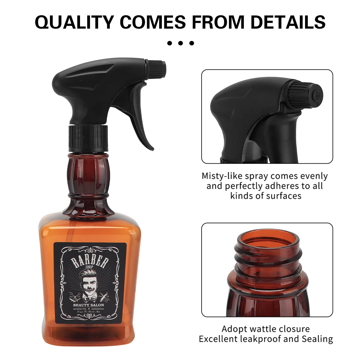 Hairdressing Retro Spray Bottle High Pressure Water Can Barber Stylist Fine Mist Sprayer Refillable Container Barber Supplies Peaceful Pleasures Health and Wellness