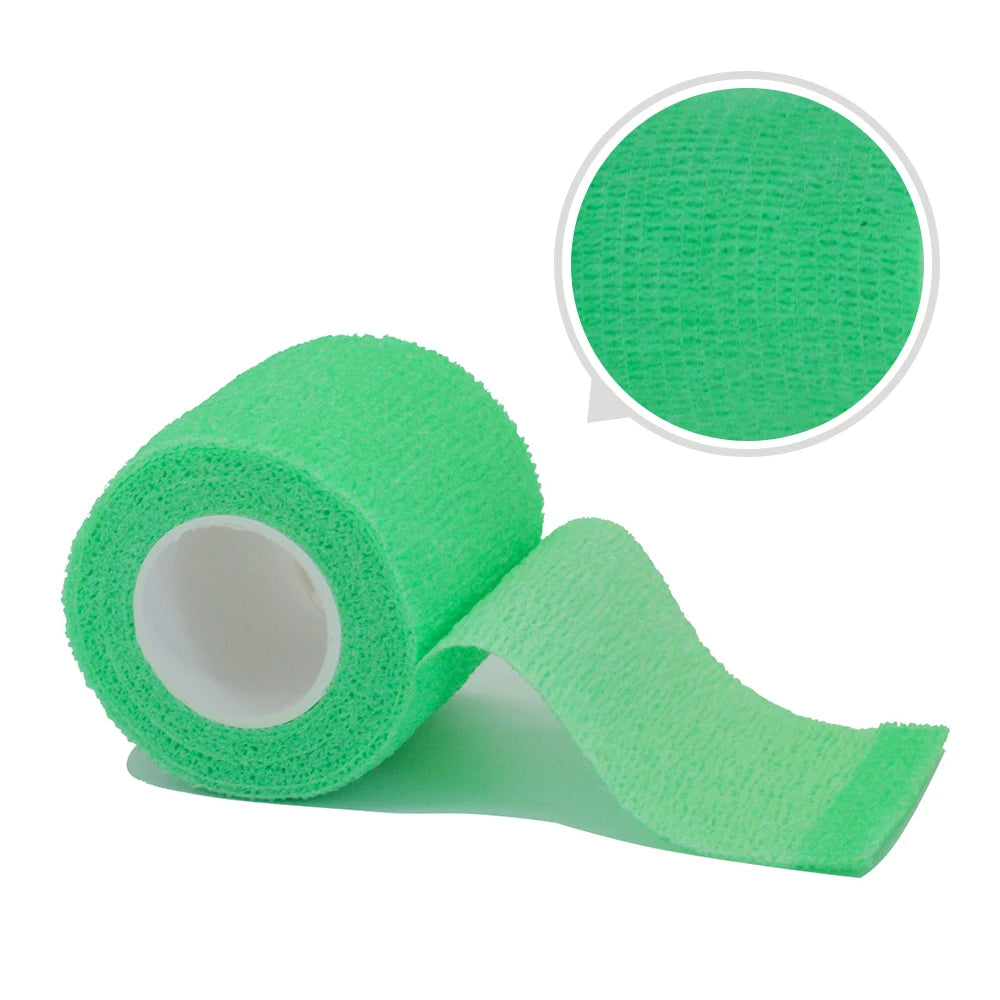 2.5/5/10cm*4.8m Gauze Bandage Self-adhesive Breathable Elastic Bandages for Sports Fixing Finger Wrist Leg Sports Protector Peaceful Pleasures Health and Wellness brilliant green 10cmX4.8m
