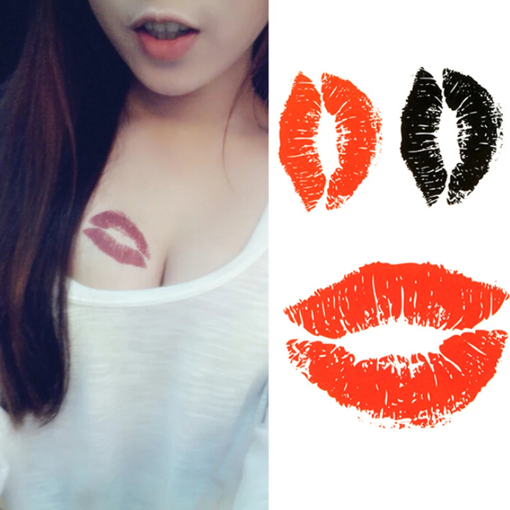Temporary Lip Tattoo Stickers – Body Art Transfers, 2 Sheets