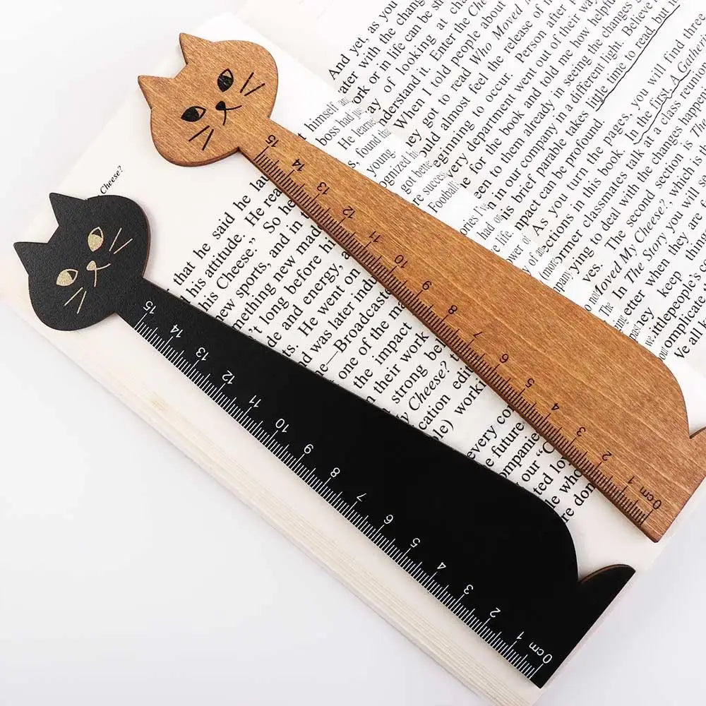 15cm/5.9inch 1PC Cute Household for School Office Home Cartoon Cat Sewing Ruler Student Tools Drawing Ruler Straight Ruler Peaceful Pleasures Health and Wellness