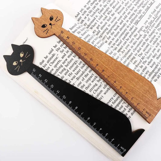 15cm/5.9inch 1PC Cute Household for School Office Home Cartoon Cat Sewing Ruler Student Tools Drawing Ruler Straight Ruler Peaceful Pleasures Health and Wellness