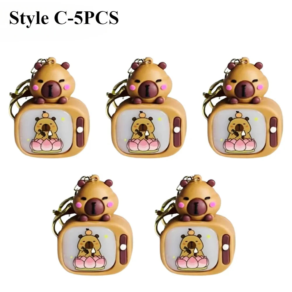 Light-Up Capybara Keychain | Silicone Glow Bag Charm Gift