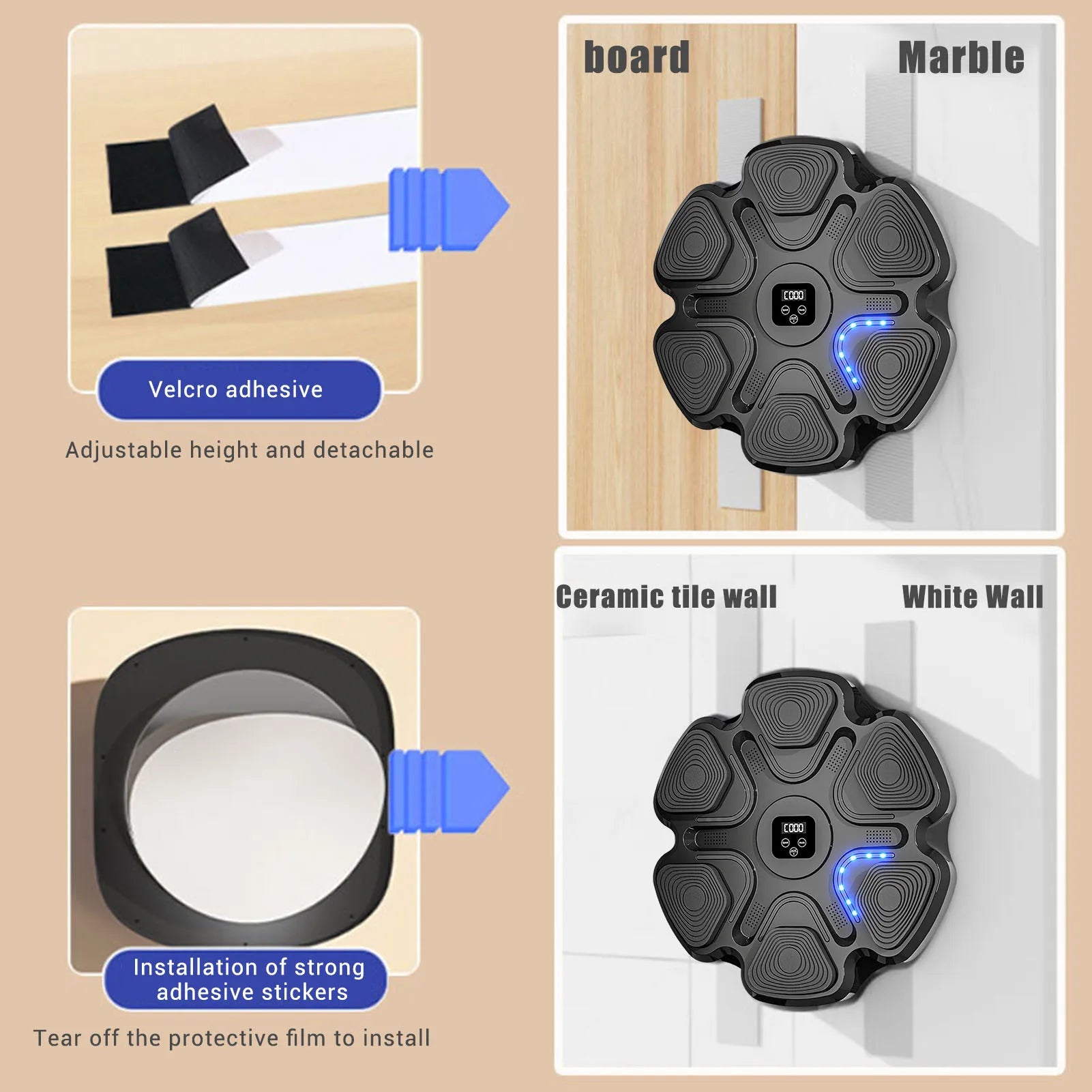 Smart Musical Boxing Machine Portable Release Pressure Boxing Device Kicking Sparring Training Gear Peaceful Pleasures Health and Wellness