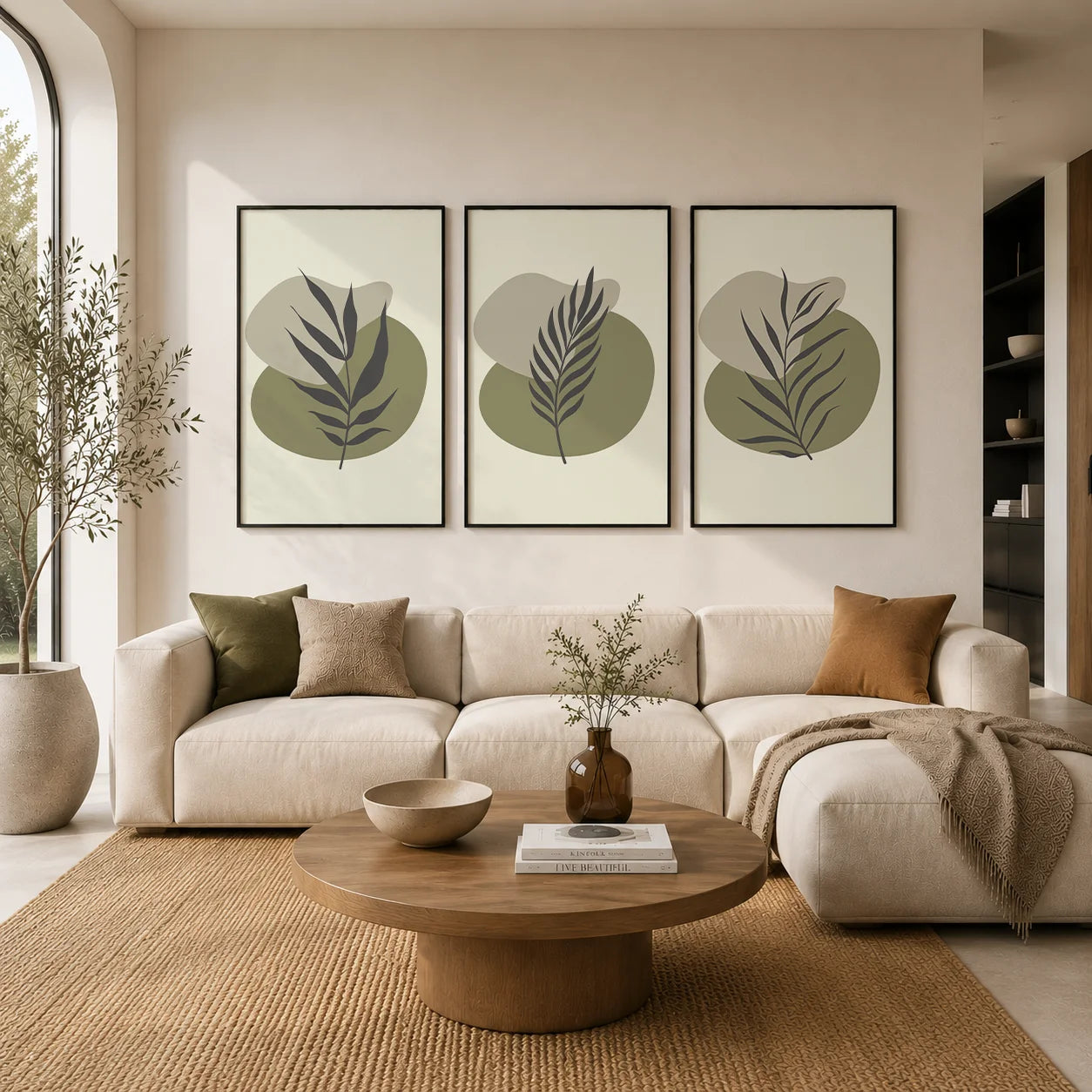 Abstract Botanical Canvas Wall Art | Nordic Minimalist Print Canvas Wall Art Peaceful Pleasures Health and Wellness