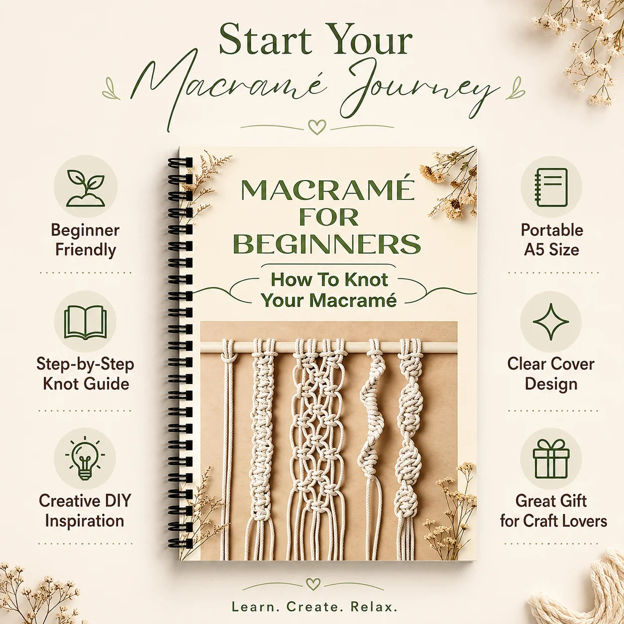 A5 Spiral Binding Manual Weaving Beginner's Guide Basic Knot Tutorial