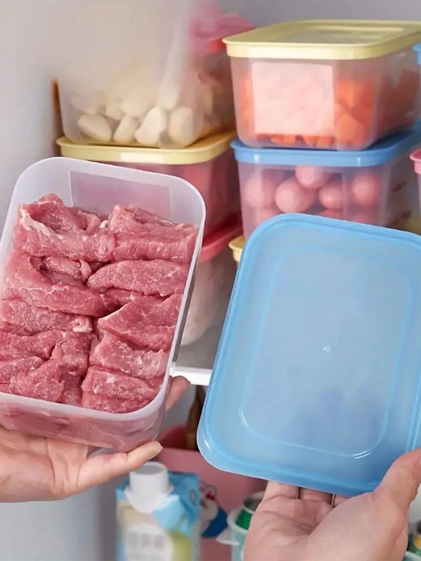 1pc-4pcs Reusable Transparent Fridge Storage Box for Fruits Vegetables Meat Eggs Kitchen Container kitchen storage container Peaceful Pleasures Health and Wellness