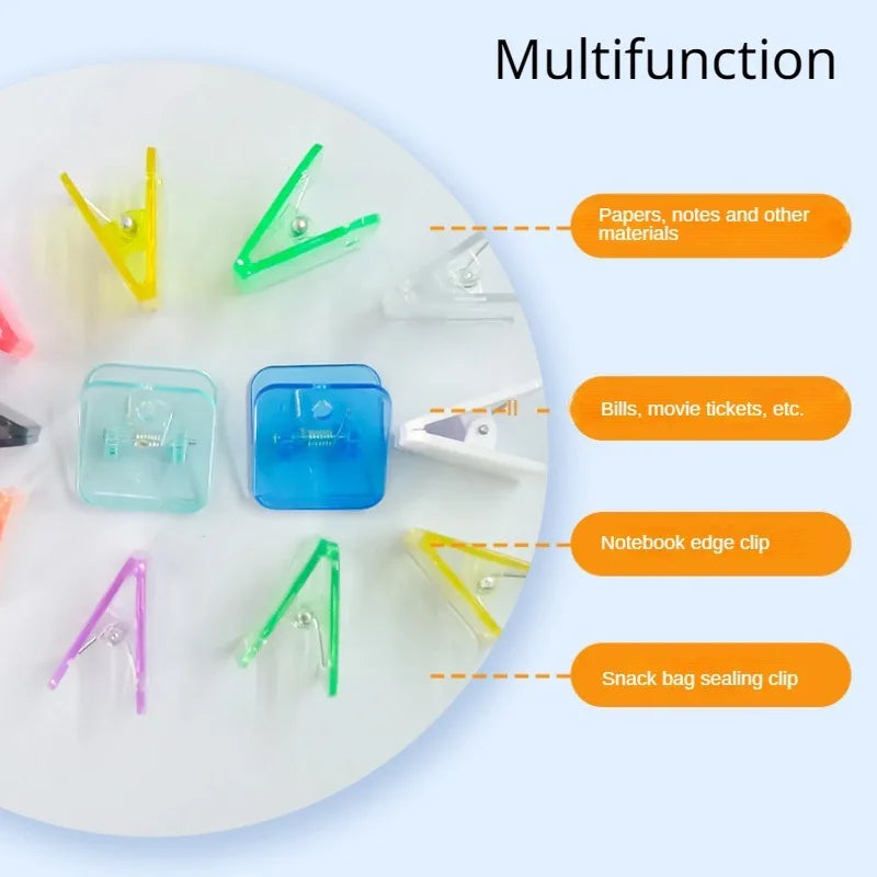 6pcs Mini Simple Cute Square Transparent Acrylic Clip Study Material Test Paper Storage Binder Clip Office Documents Paper Clamp Peaceful Pleasures Health and Wellness