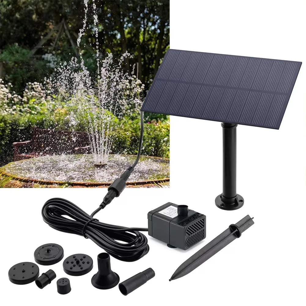 Solar Fountain Pump 5W 5V /7W 1.5V With Stake Solar Power Panel Energy Saving Watering System Kit Garden Decoration Peaceful Pleasures Health and Wellness
