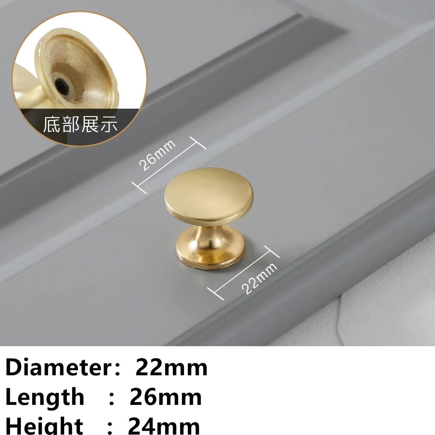 Golden Ring Cabinet Knob – Single Hole Zinc Alloy Drawer Handle