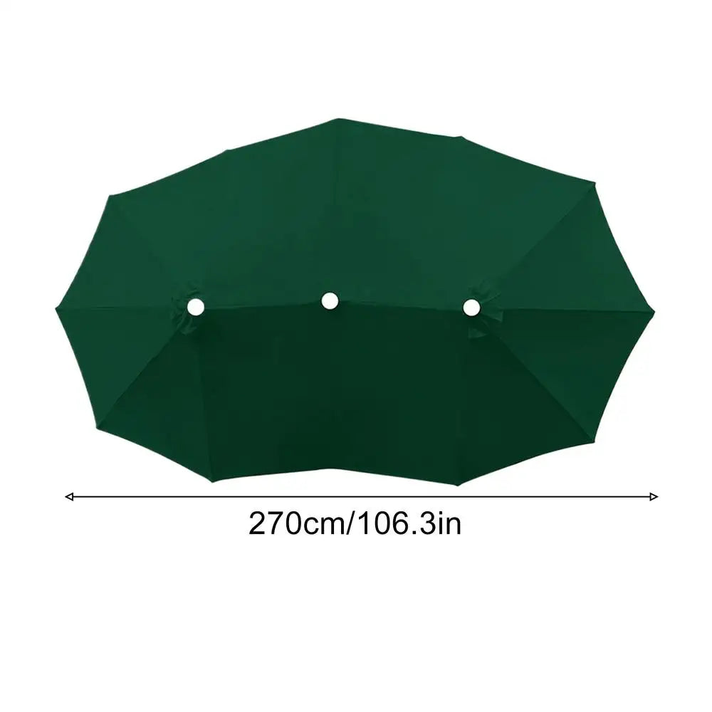 Replacement Patio Umbrella Canopy 12 Ribs 8.86ft Waterproof UPF30 Triple Parasol Top Cover Umbrella Fabric Replacement For Peaceful Pleasures Health and Wellness China Mainland green