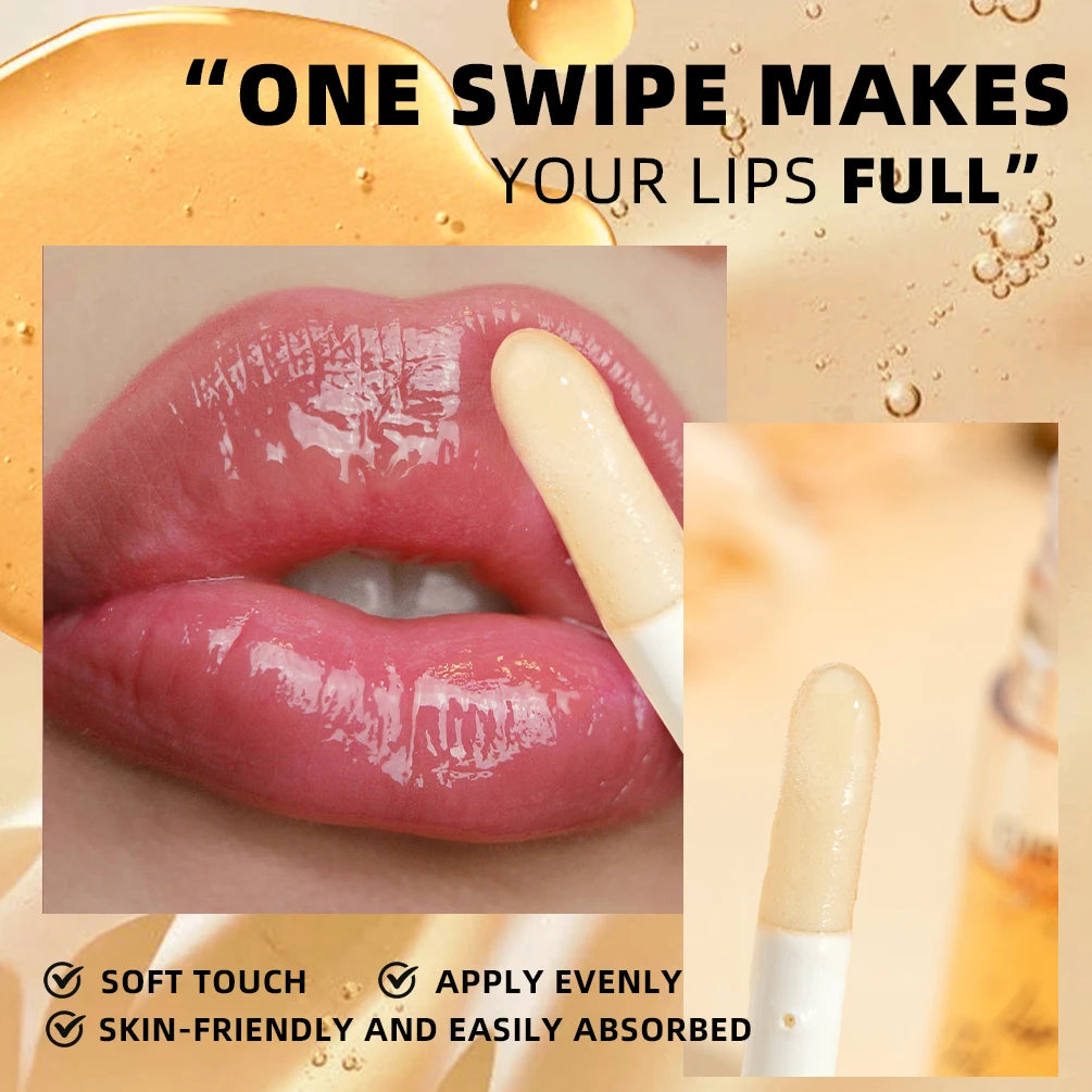 QIBEST Lip Plumper Oil Serum Instant Long Lasting Volumising Lip Oil Repair Lip Fine Lines Sexy Lip Balm Makeup Lip Gloss Peaceful Pleasures Health and Wellness