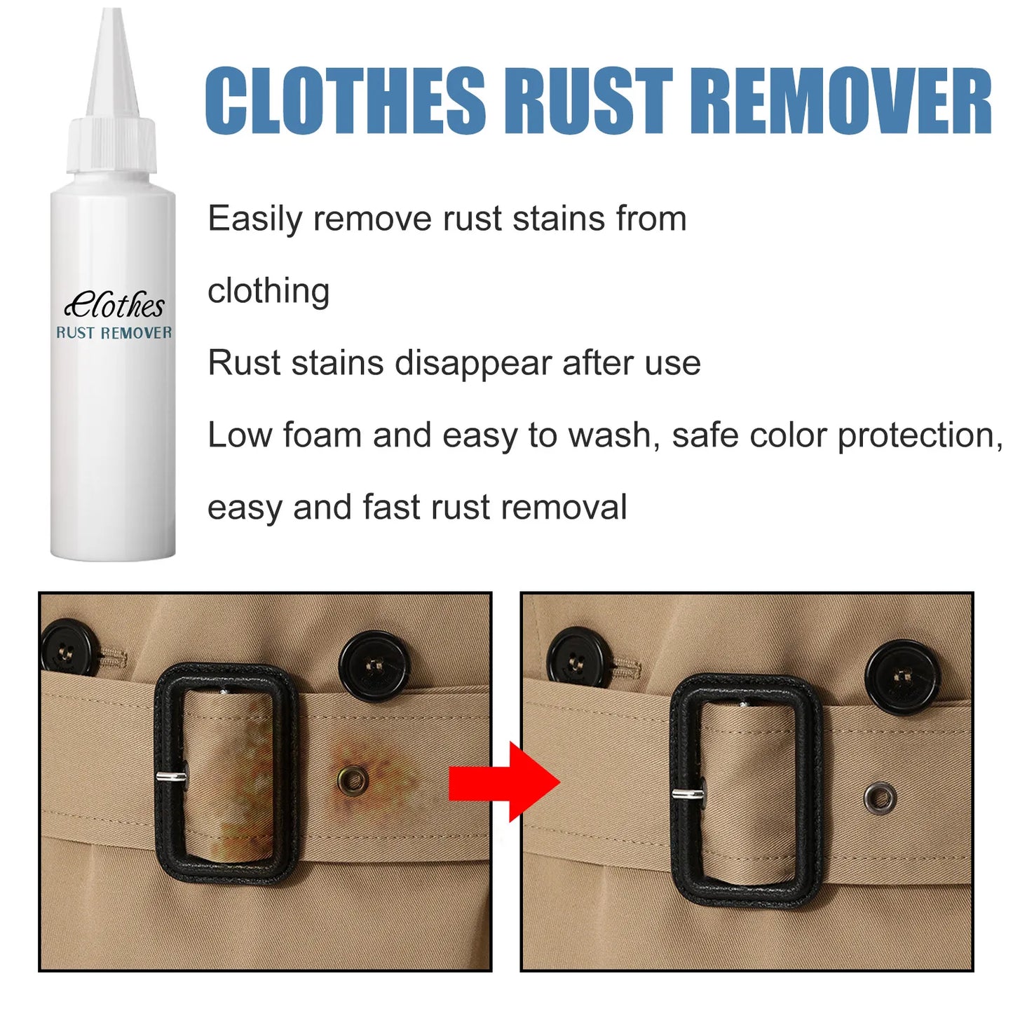 Jue-Fish Clothing Rust & Stain Remover – 110ml Fabric Cleaner