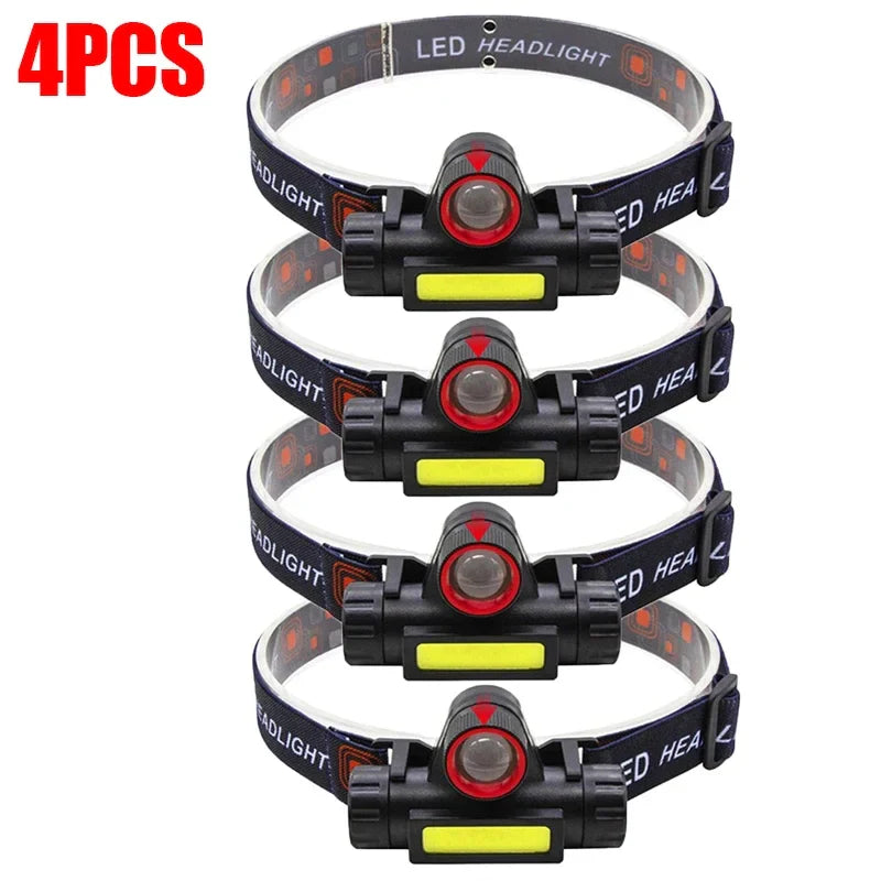 Rechargeable LED Headlamp XPE COB Dual Light Waterproof Magnetic
