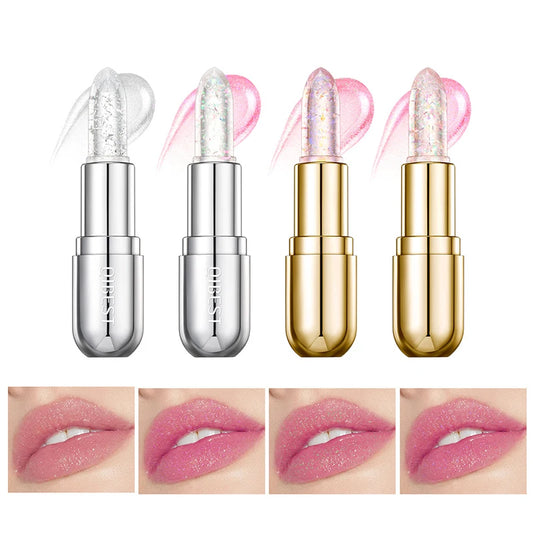 Shiny Jelly Temperature Color Changing Lipstick, Hydrating Moisturizing Fade Lip Lines, Anti-drying And Non-stick Cup Color Chan Peaceful Pleasures Health and Wellness