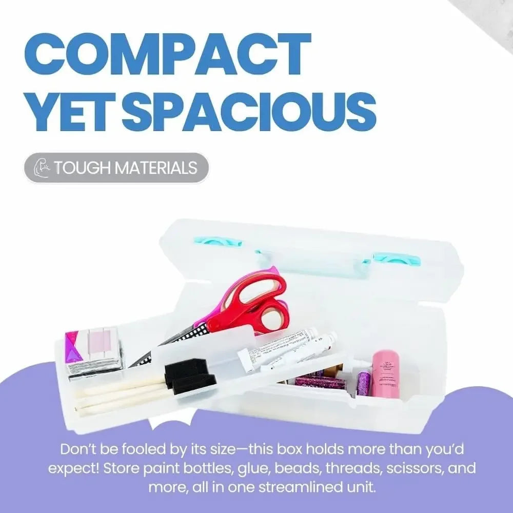 Portable Art & Craft Organizer Box with Lift-Out Tray, Clear Aqua Peaceful Pleasures Health and Wellness