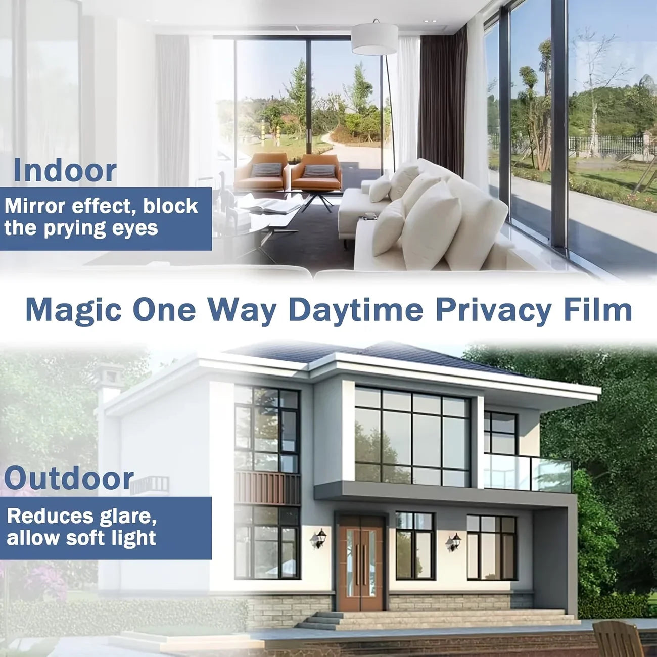 One-Way Privacy Window Film – UV & Heat Blocking | Reflective