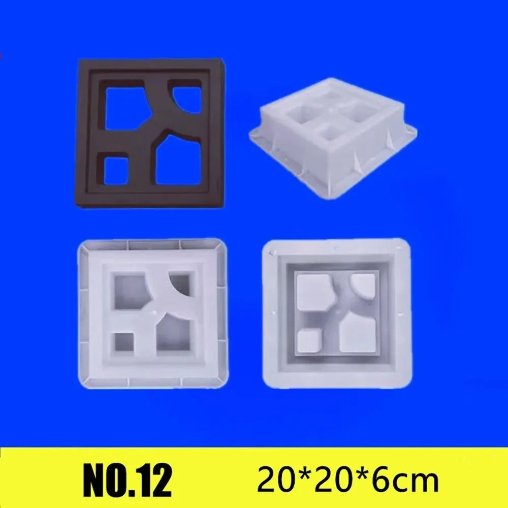 Plastic Square Brick Mold 20x20cm | 3D Antique Cement Garden