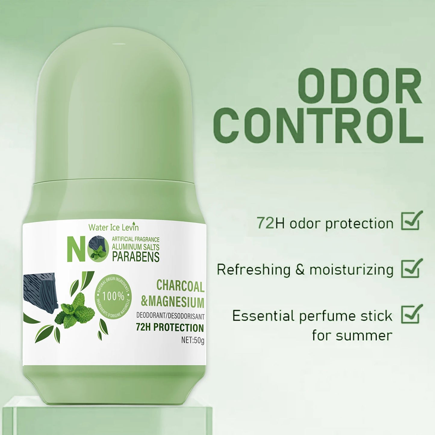 Natural Deodorant Stick 72H – Charcoal, Magnesium, Aluminum-Free
