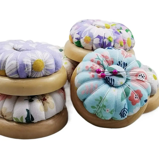 Pumpkin Pin Cushion – Wood Base Cotton Needle Holder Pin Cushion Oasis Select