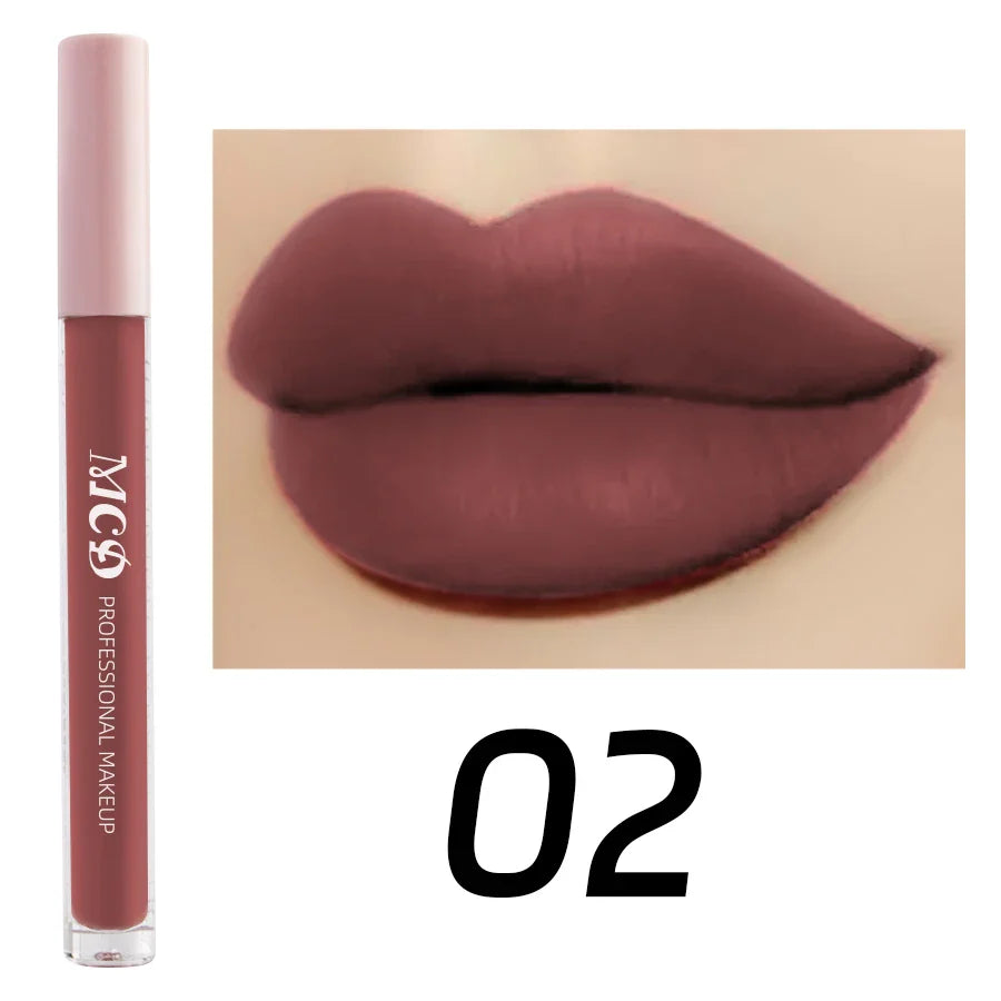 MCD Dark Brown Matte Velvet Liquid Lipstick – Waterproof Lip Gloss