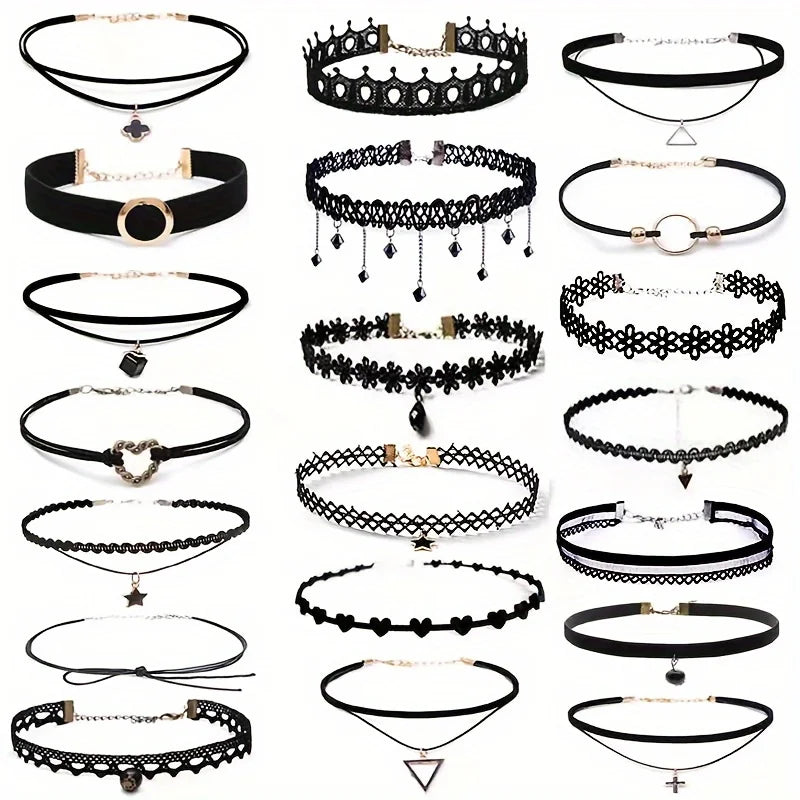 5pcs Gothic Elastic Lace Necklaces – Party & Holiday Gift Peaceful Pleasures Health and Wellness
