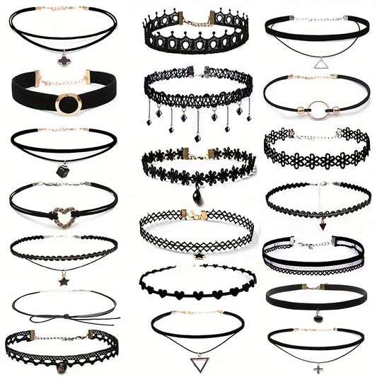 5pcs Gothic Elastic Lace Necklaces – Party & Holiday Gift Peaceful Pleasures Health and Wellness