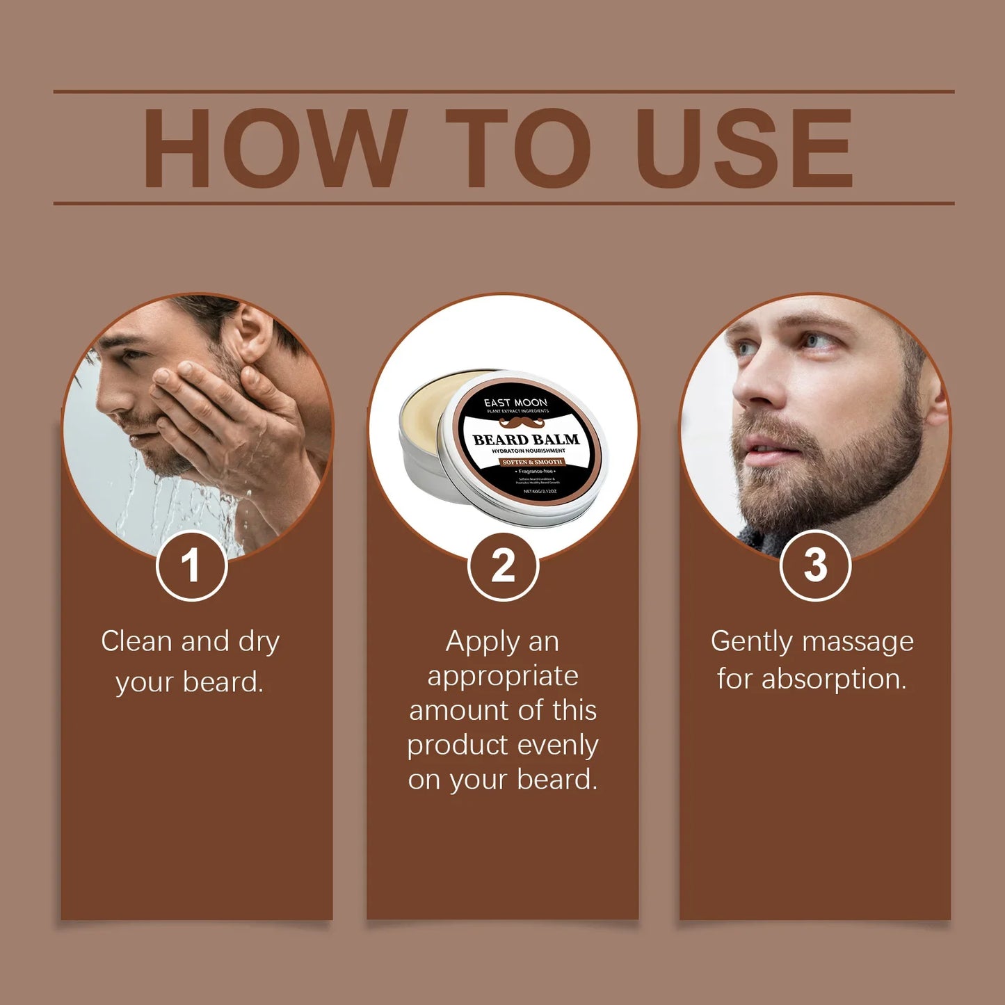 East Moon Coconut Oil Beard Balm – Moisturize, Style & Nourish Beard Balm Oasis Select
