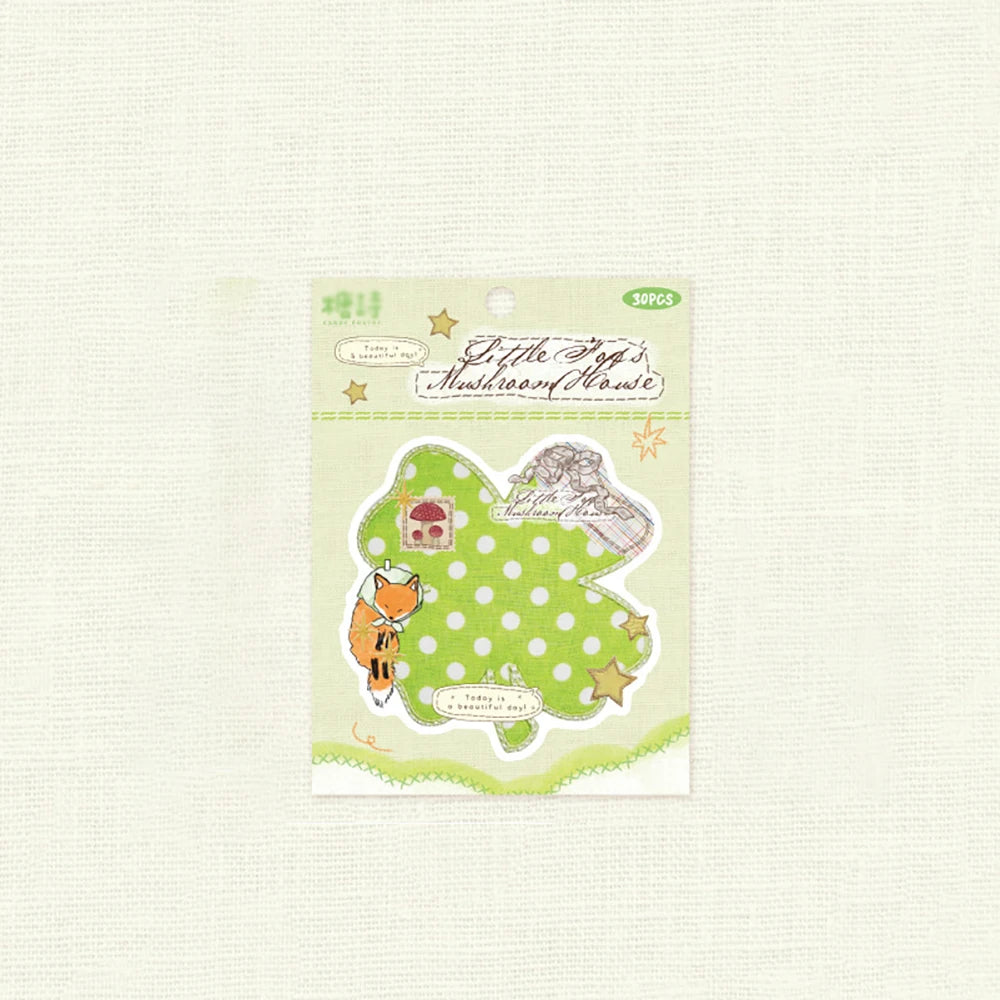 30 Retro Colored Patchwork Student Memo Message Paper Sticky Notes